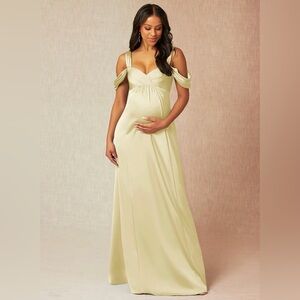 Azazie Rhea Lemon Sorbet Maternity Dress
